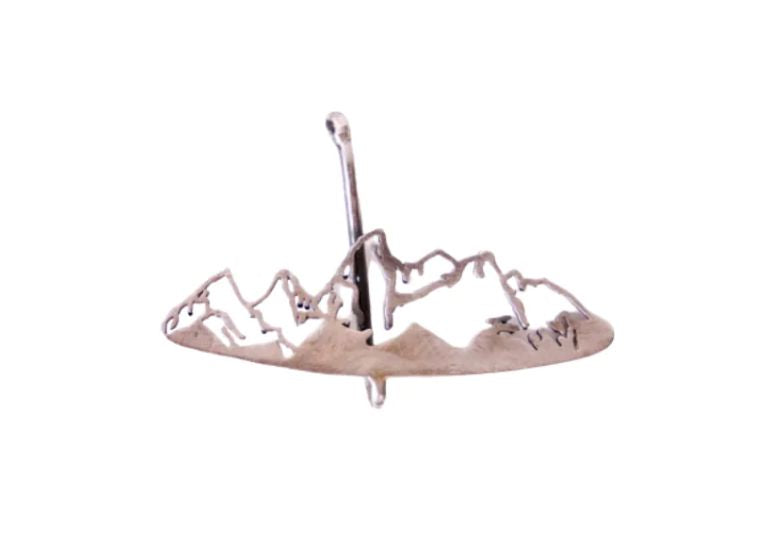 Sterling Silver Teton Mountain Range Hat Token - TKLT1
