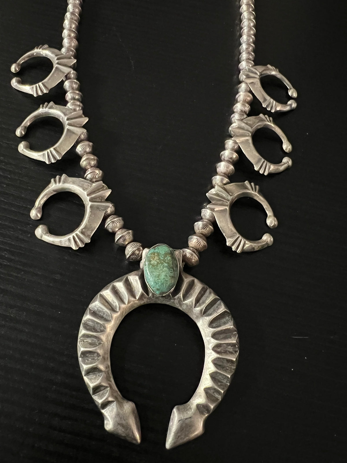 Sterling Silver & Turquoise Squash Blossom - SQMH38