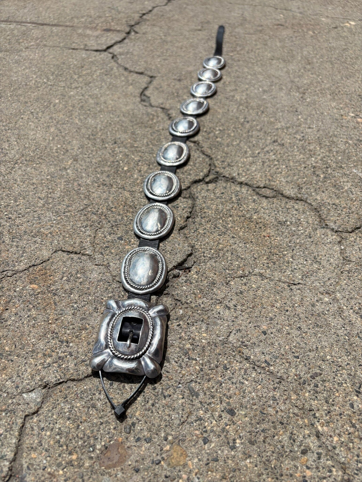 Sterling Silver/Leather Concho Belt - BTMH6