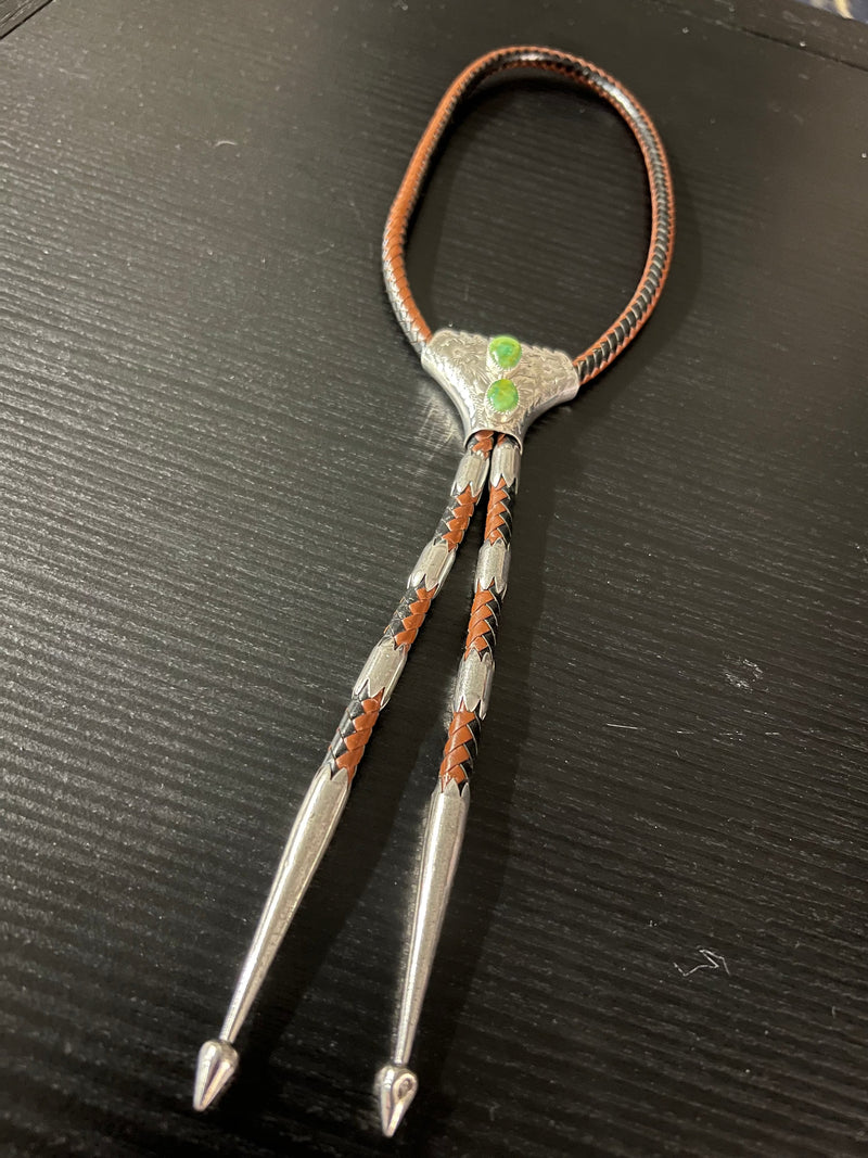 Sterling Silver/Leather/Gaspeite Bolo - BMH22