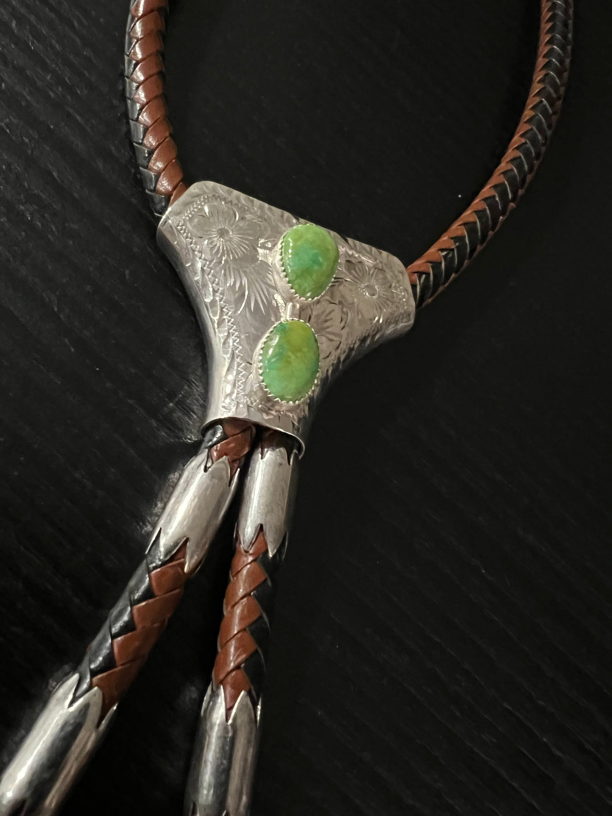 Sterling Silver/Leather/Gaspeite Bolo - BMH22
