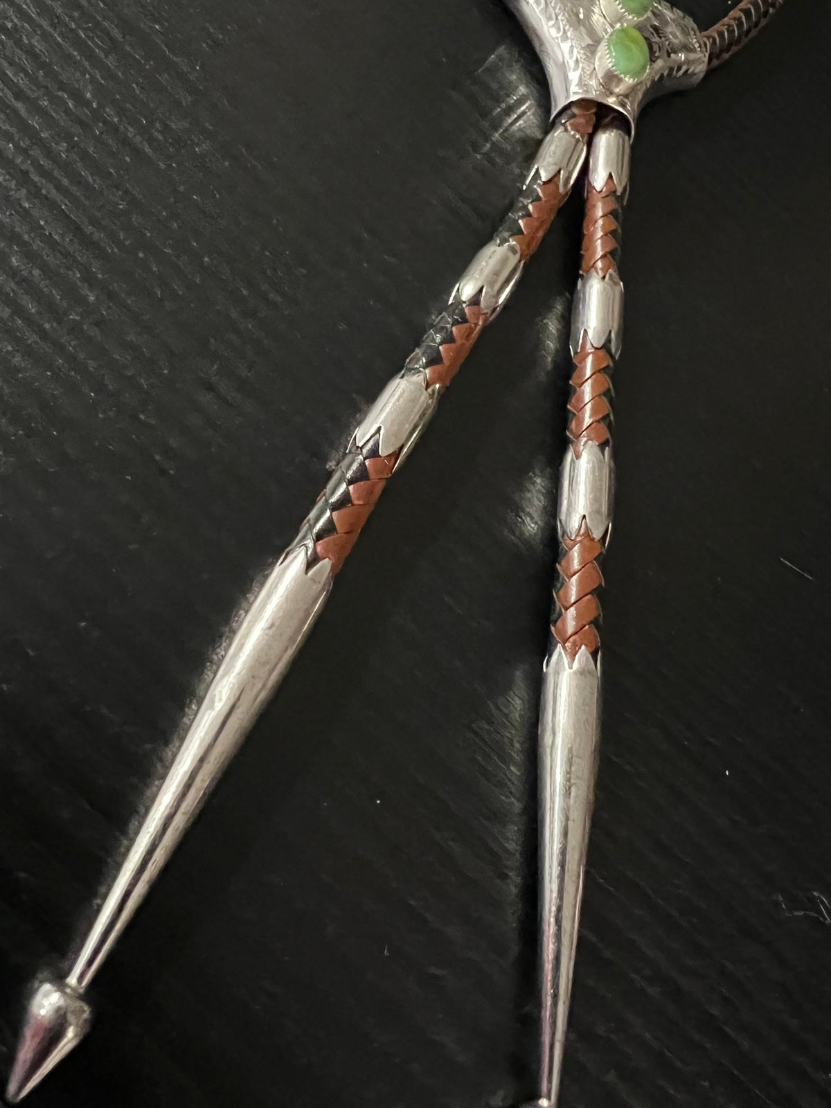 Sterling Silver/Leather/Gaspeite Bolo - BMH22