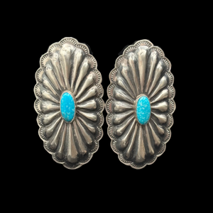 Sterling Silver/Turquoise Concho Earring - ESW130