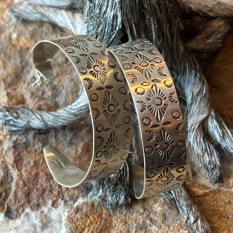 Sterling Stamped Hoop - PDD123150