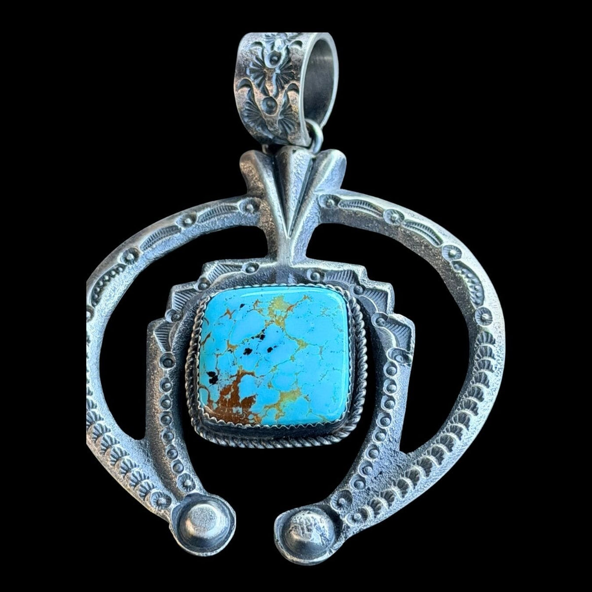 Sterling Stamped Naja w/Turquoise Stone - PMH47