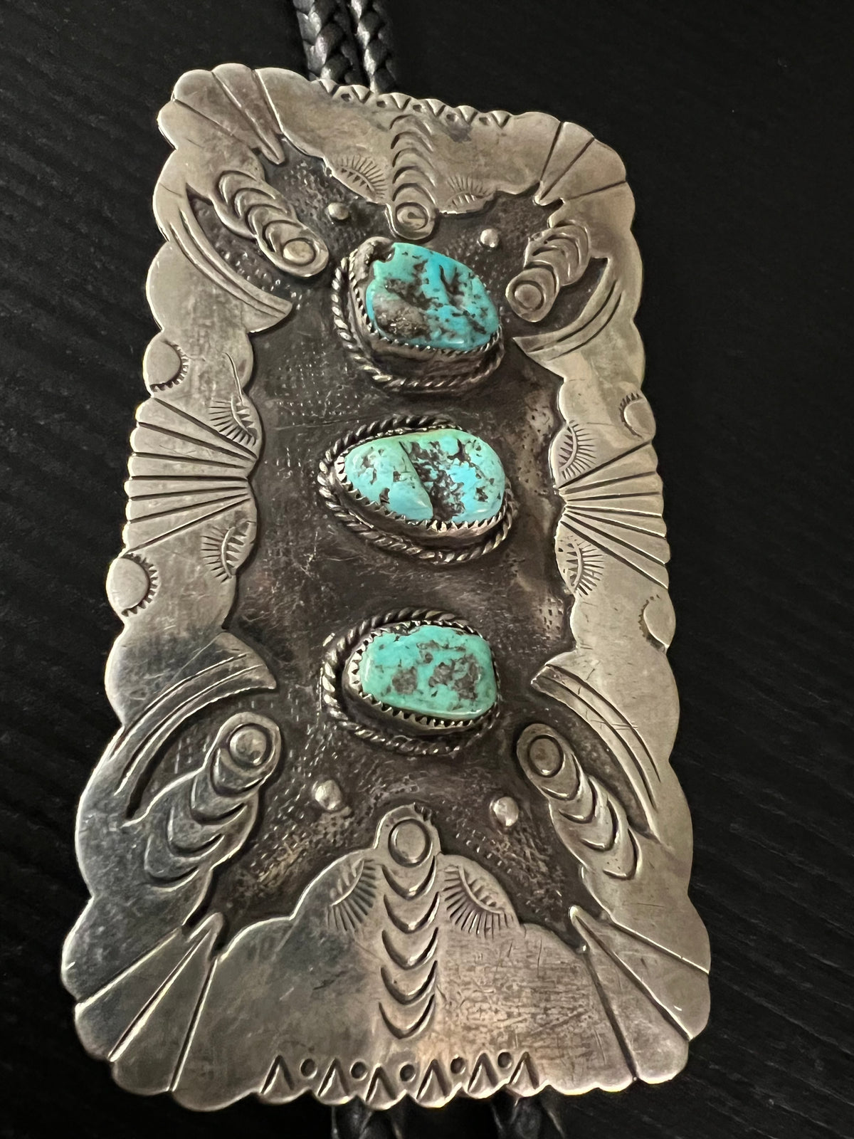 Sterling/Turquoise 3 Stone Bolo - BMH25