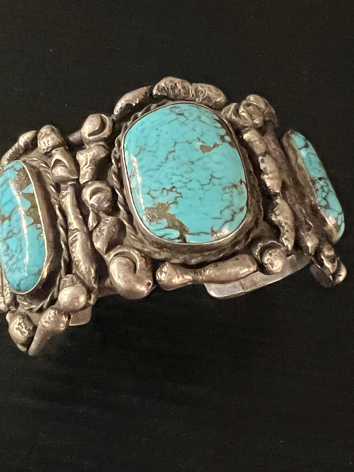 Sterling/Turquoise 3 Stone Cuff - CMH211