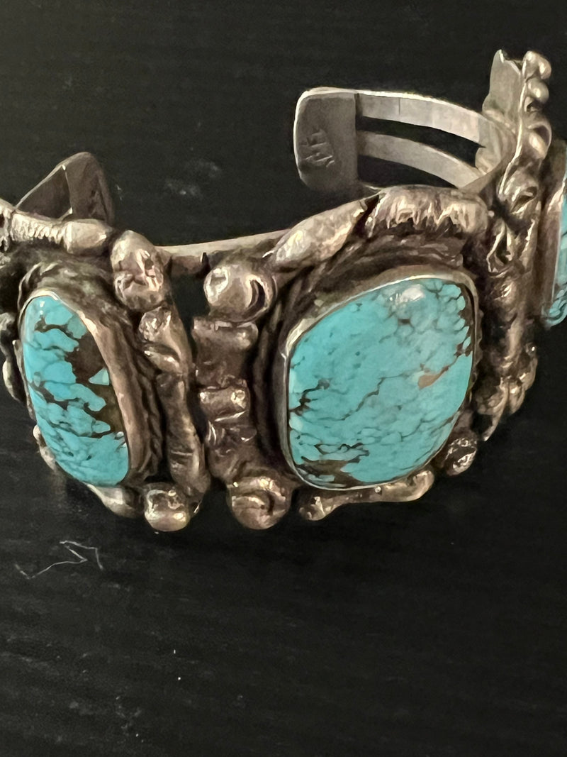 Sterling/Turquoise 3 Stone Cuff - CMH211