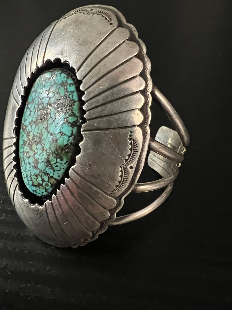 Sterling/Turquoise Shadow Cuff - CMH192