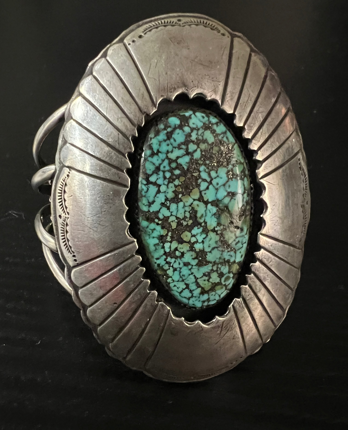 Sterling/Turquoise Shadow Cuff - CMH192