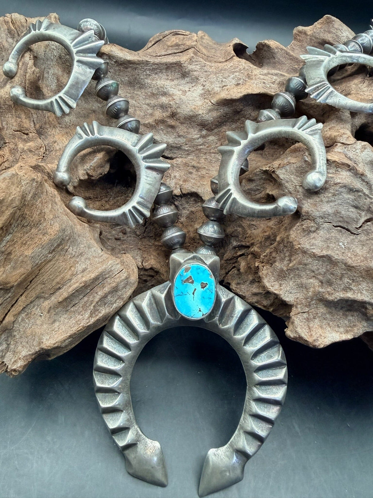Sterling/Turquoise Squash Blossom - NMH54