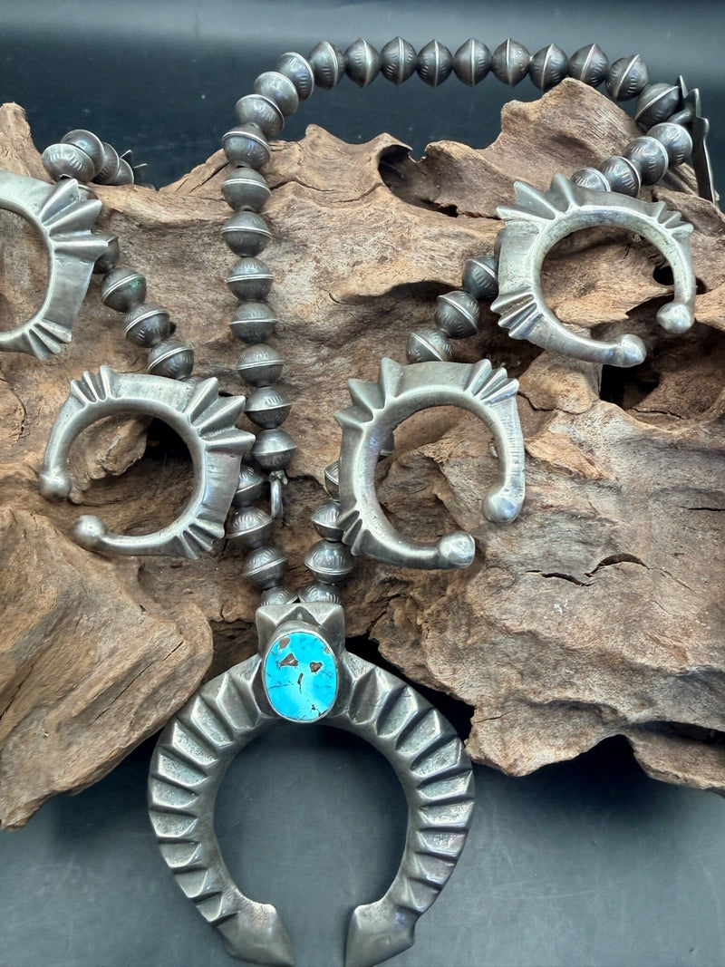 Sterling/Turquoise Squash Blossom - NMH54
