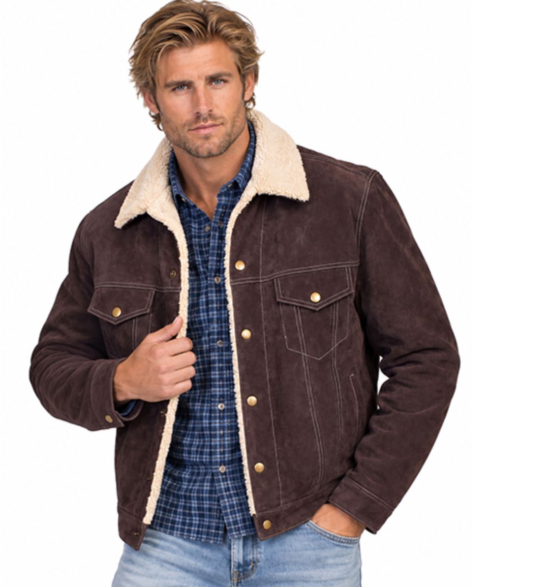 Suede Jean Jacket Chocolate - Scully - 113CH