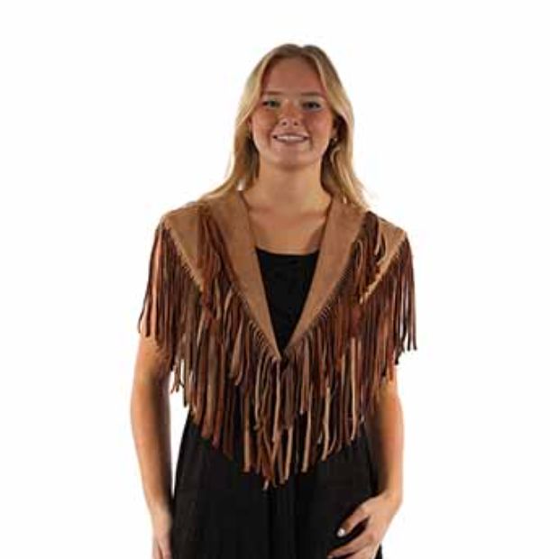Suede Like Fringed Shawl - Scully - HC937