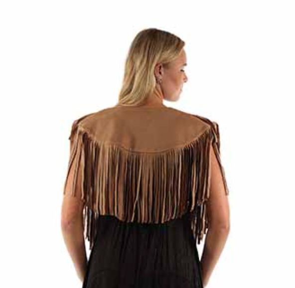 Suede Like Fringed Shawl - Scully - HC937