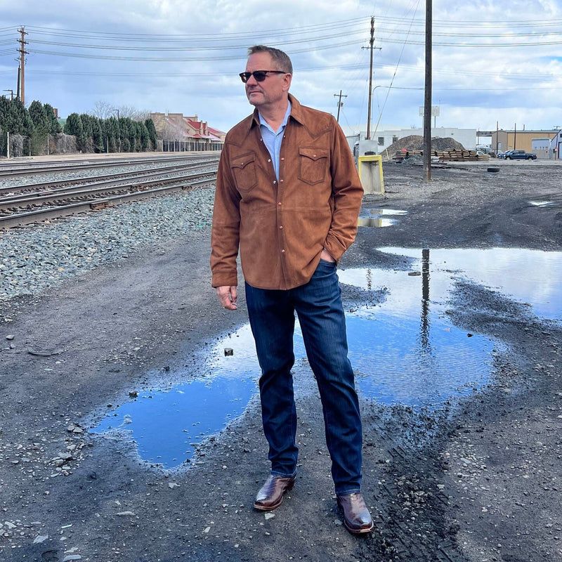 Suede Western Shirt - Brown - Scully - JSY38