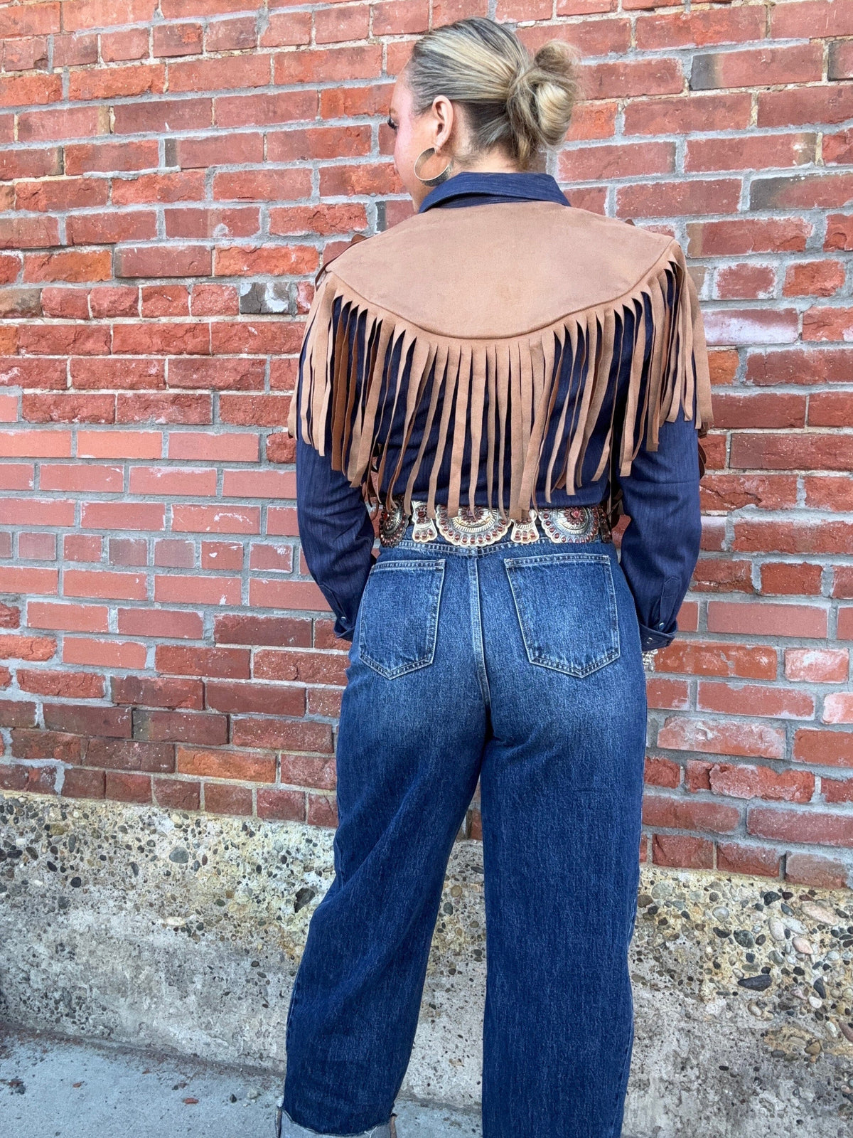 Super High Rise Barrel Jean - Dk Blue - BYX011