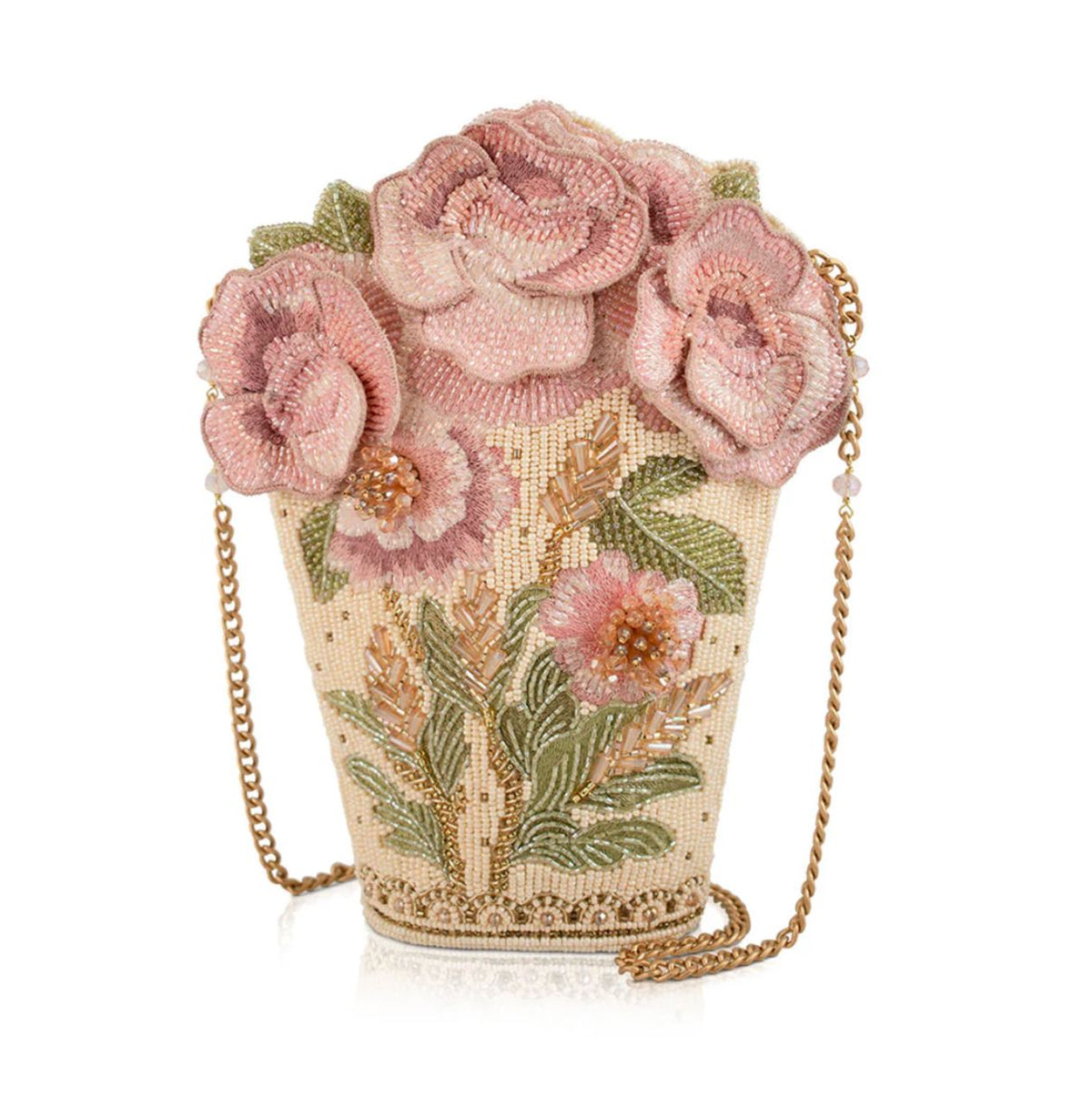Sweet Pink Beaded Crossbody Handbag