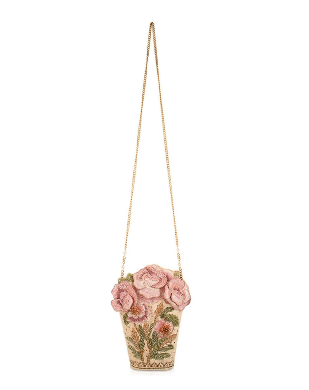 Sweet Pink Beaded Crossbody Handbag