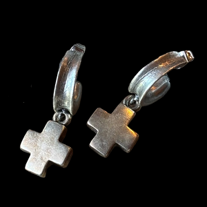 Swiss Cross Silver Earring - EV2-7B