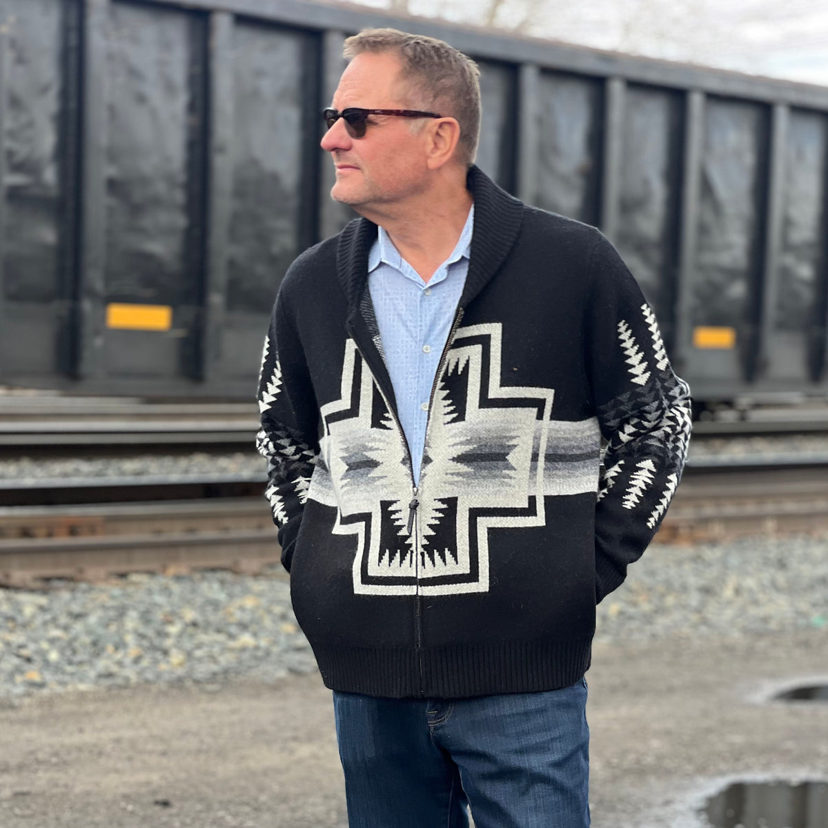 Black Pearl Harding Zip Cardigan - Pendleton - SWPD15