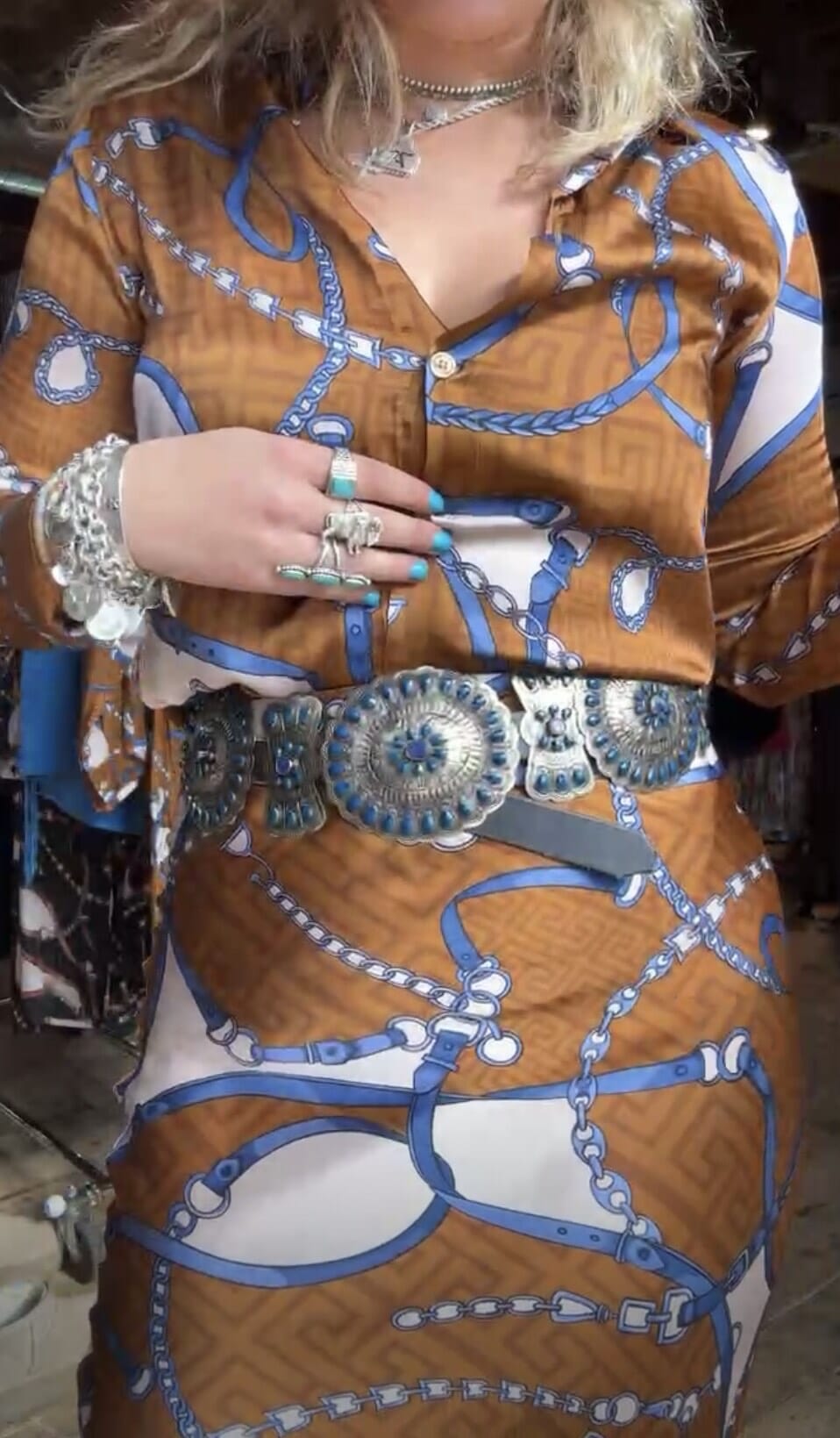 Tabac Hermes Button Down Blouse - 31579T