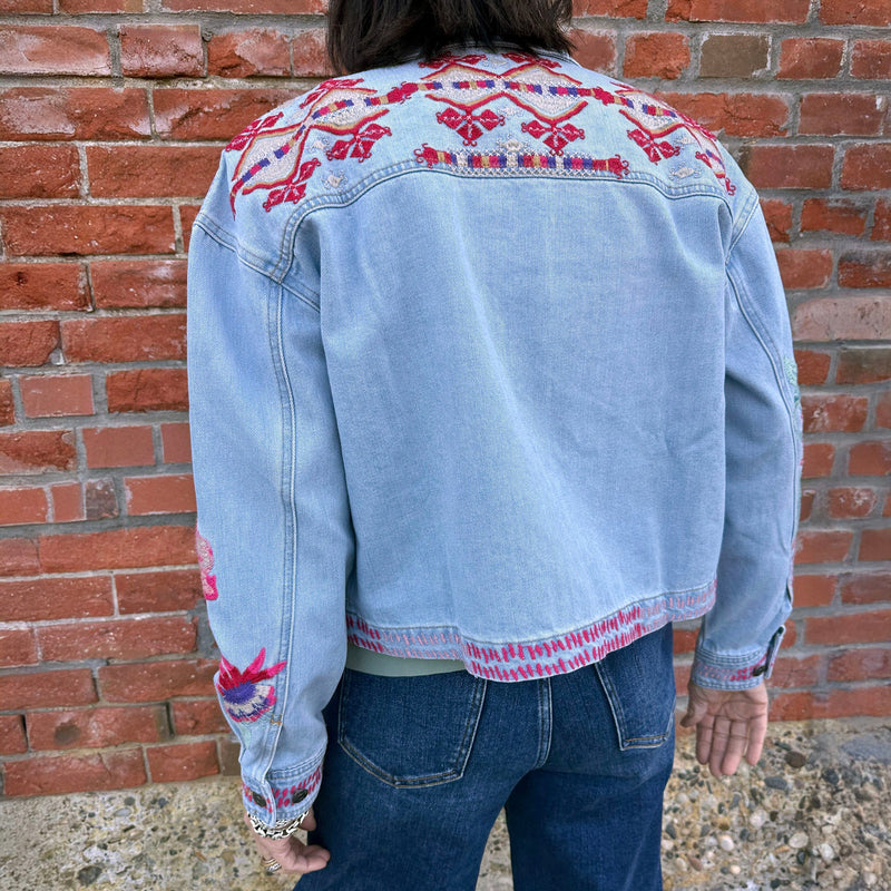 Talulla Cropped Denim Jacket - Johnny Was - W48625