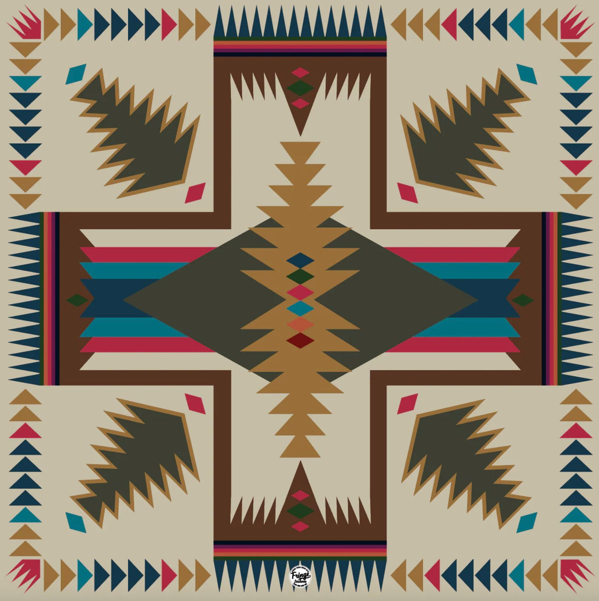 Tan Cross Me 26" Bandana - BNDF-0564