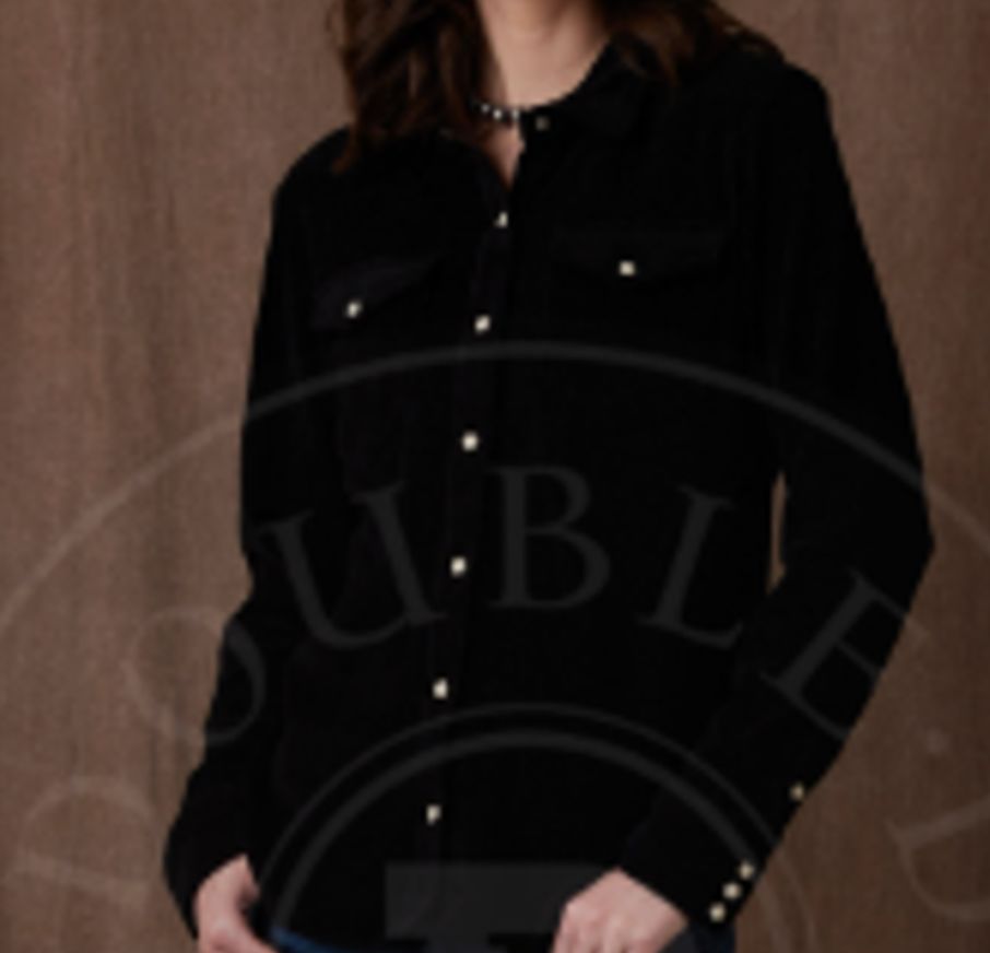 Tate Corduroy Black Shirt - Double D Ranch - TDD72