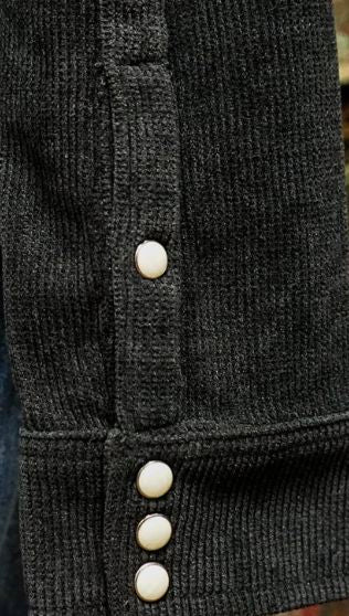 Tate Corduroy Black Shirt - Double D Ranch - TDD72