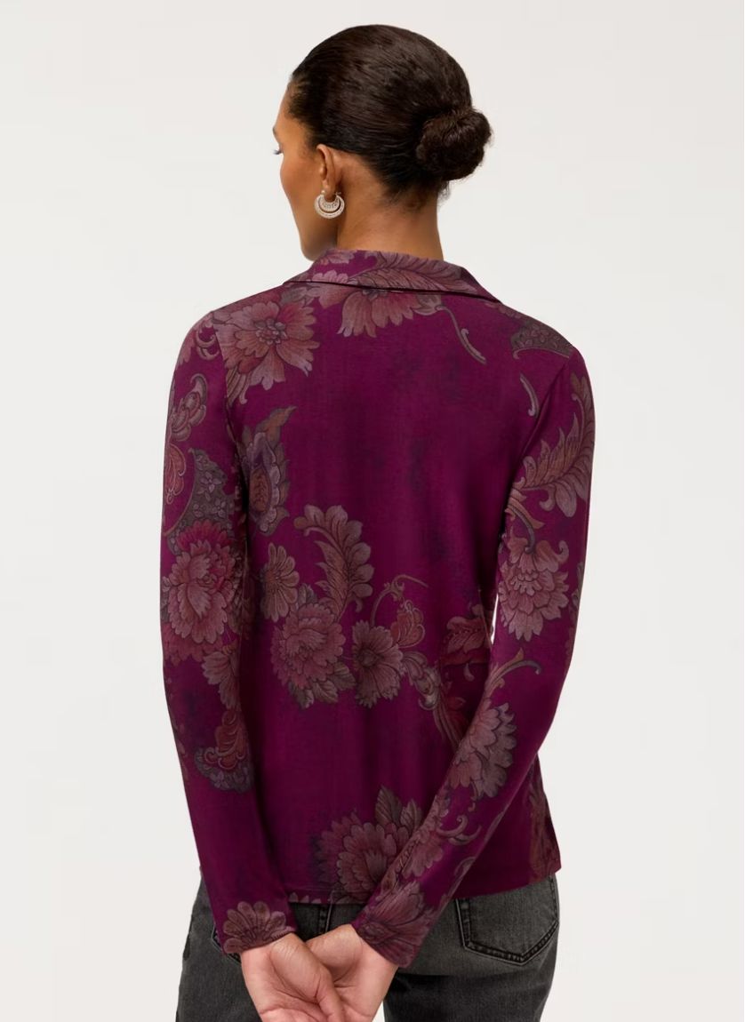 Tazari Burgundy Fitted Button Down - 19626