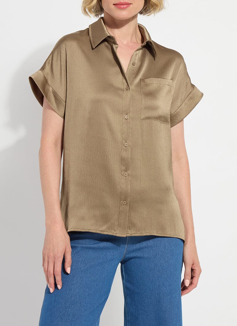 Telma Dolman Sleeve Blouse - Olive - LY3853