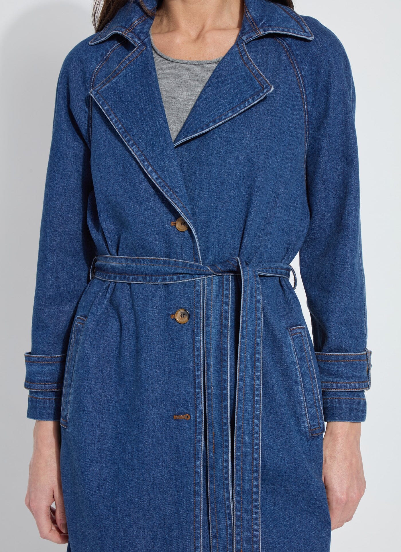 Ameri TENCEL DENIM　TRENCH Tencel Denim Trench - LY3636 – STONE FEATHER ROAD