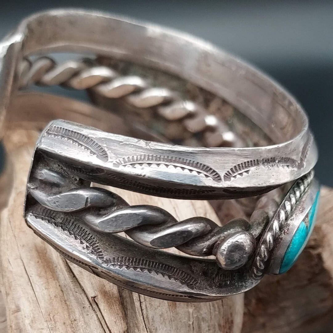 Three-Stone Oval Turquoise Cuff - CSAL1