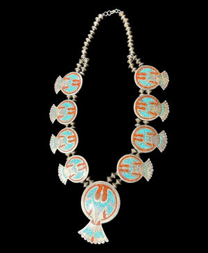 Thunderbird Inlay Squash Blossom - SQMH25