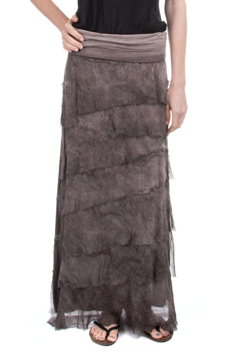 Tier Silk Skirt - Washed Chocolate - KGG1-WC