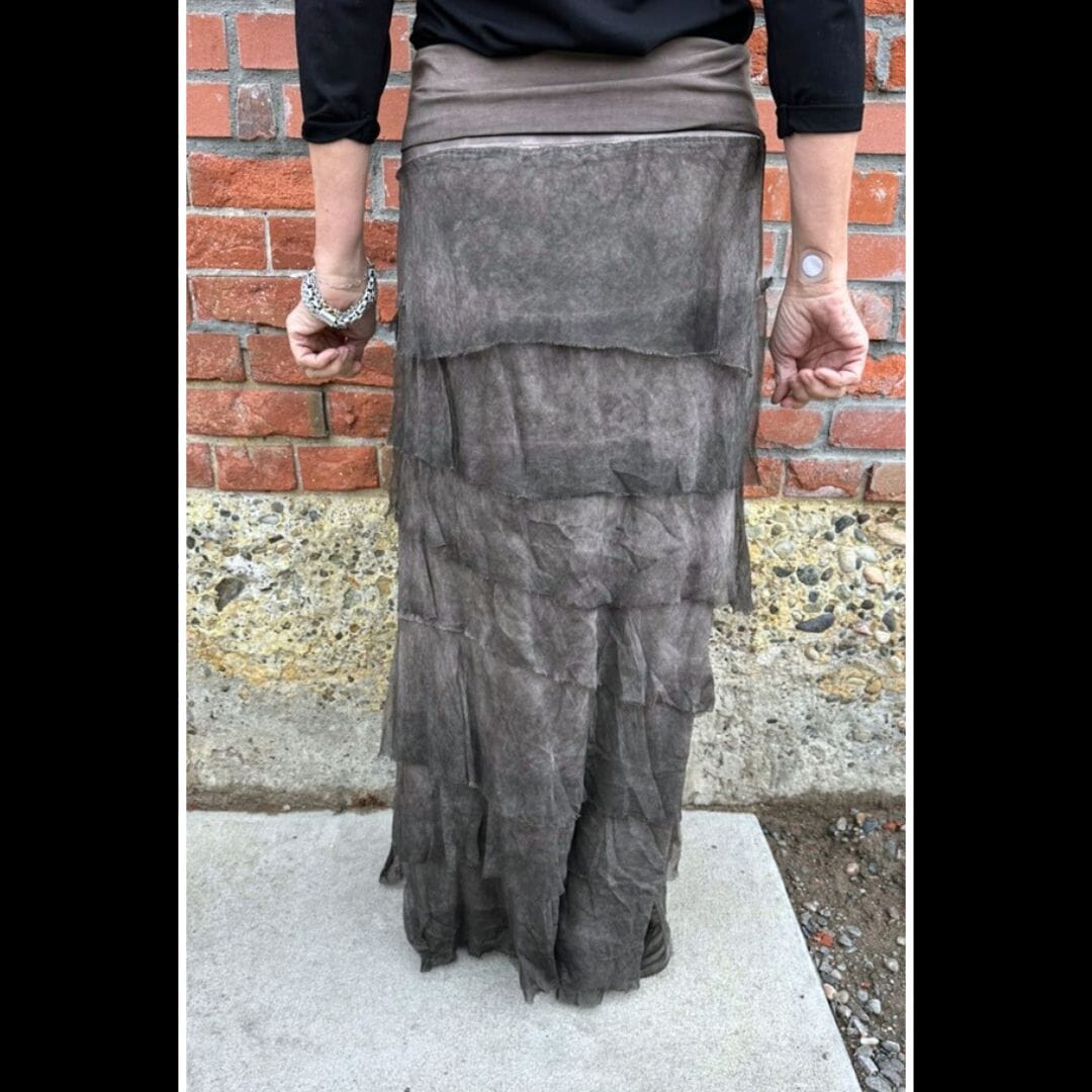 Tier Silk Skirt - Washed Chocolate - KGG1-WCC