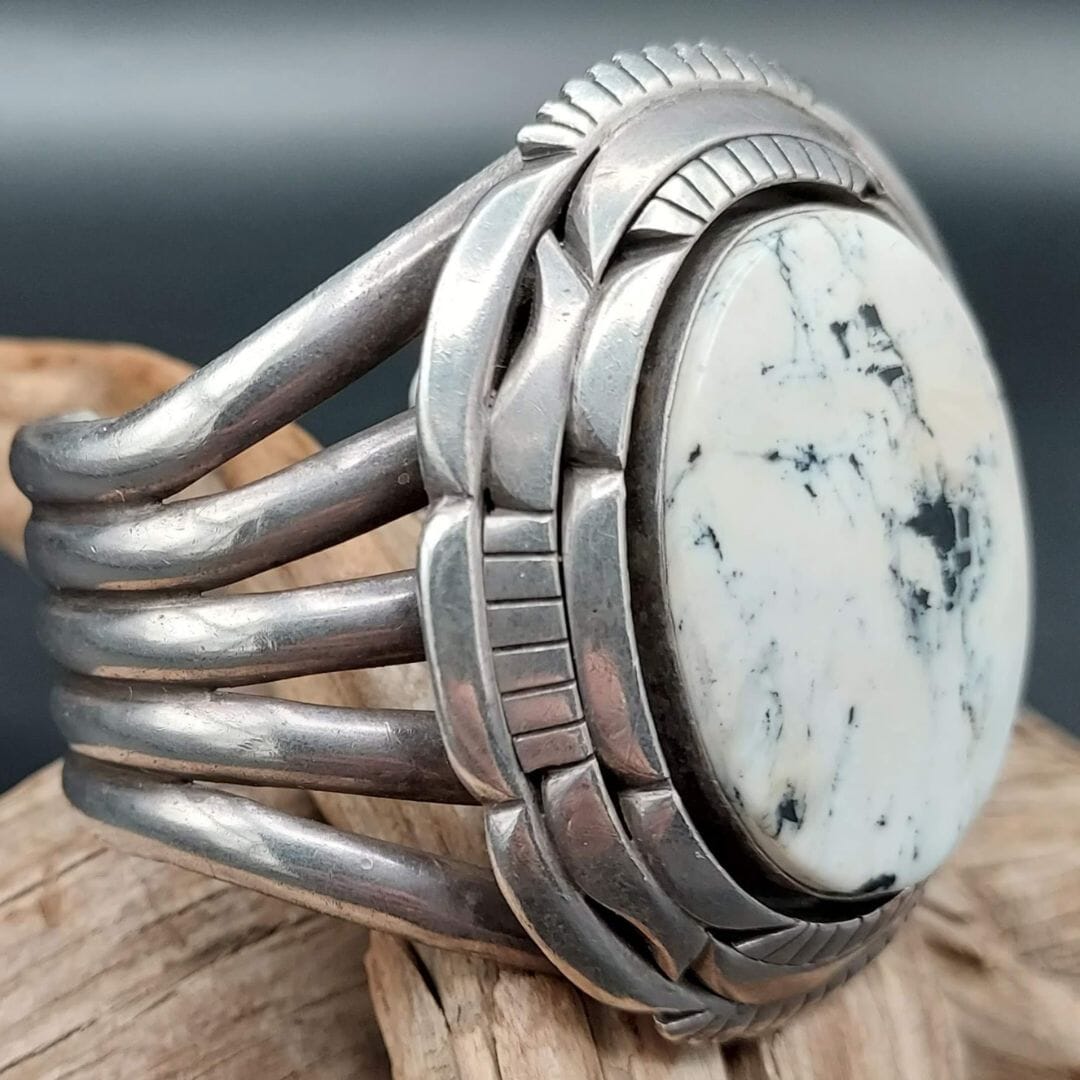 Tom Lewis White Buffalo Sterling Cuff — Vintage Collector’s Piece- CMH96