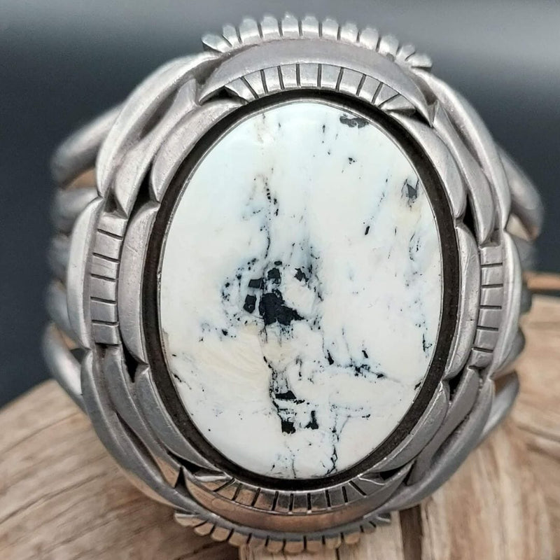 Tom Lewis White Buffalo Sterling Cuff — Vintage Collector’s Piece- CMH96
