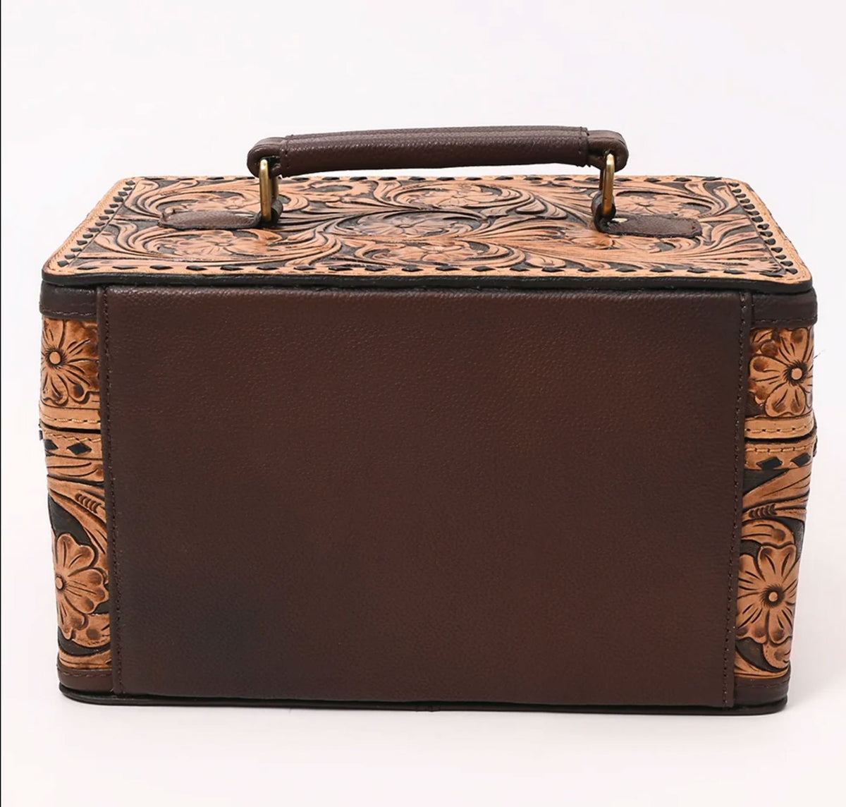 Tooled Leather/Lockable Jewelry/Accessory Case - ADBGA633