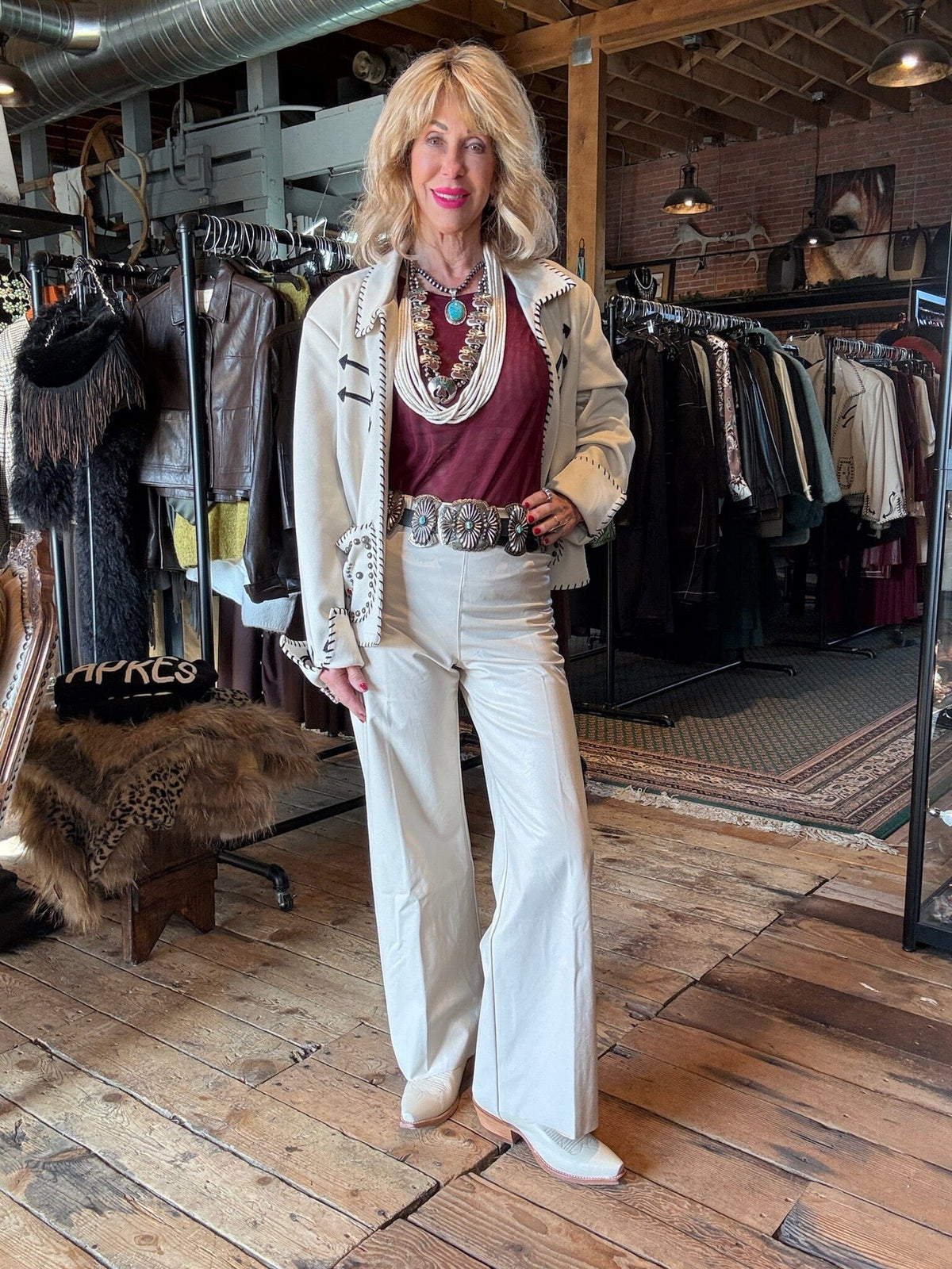 Travertine Vegan Leather Trouser - LY3253T