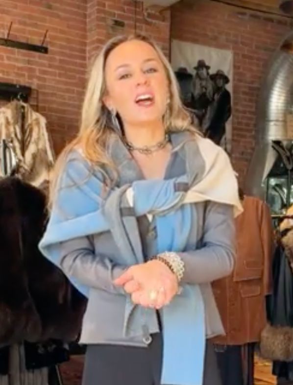 Triangle Color Block Scarf - Dusty Blue/Kit/Grey - Henriette Steffensen - 4078NW119