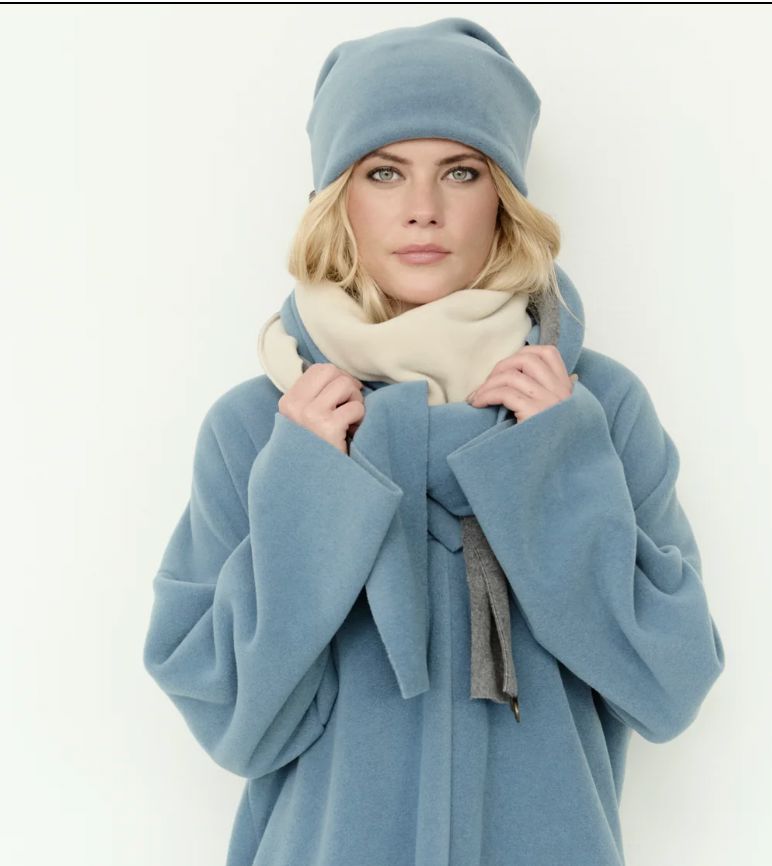 Triangle Color Block Scarf- Dusty Blue/Kit/Grey