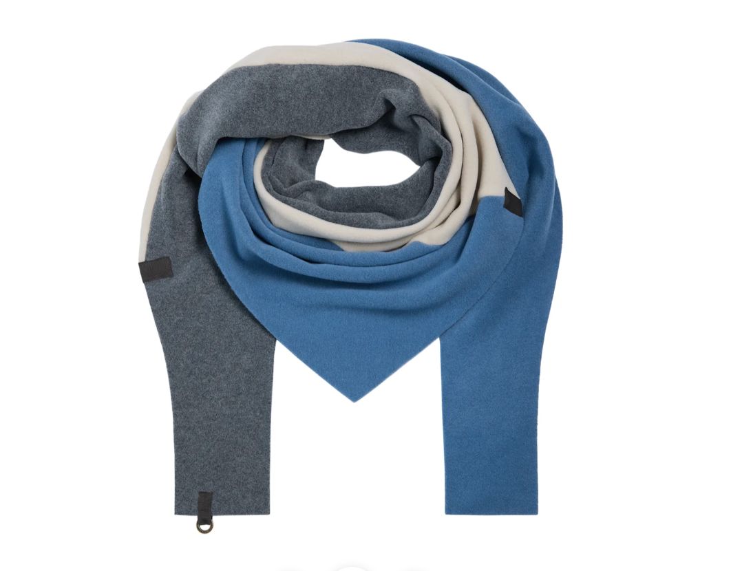 Triangle Color Block Scarf- Dusty Blue/Kit/Grey