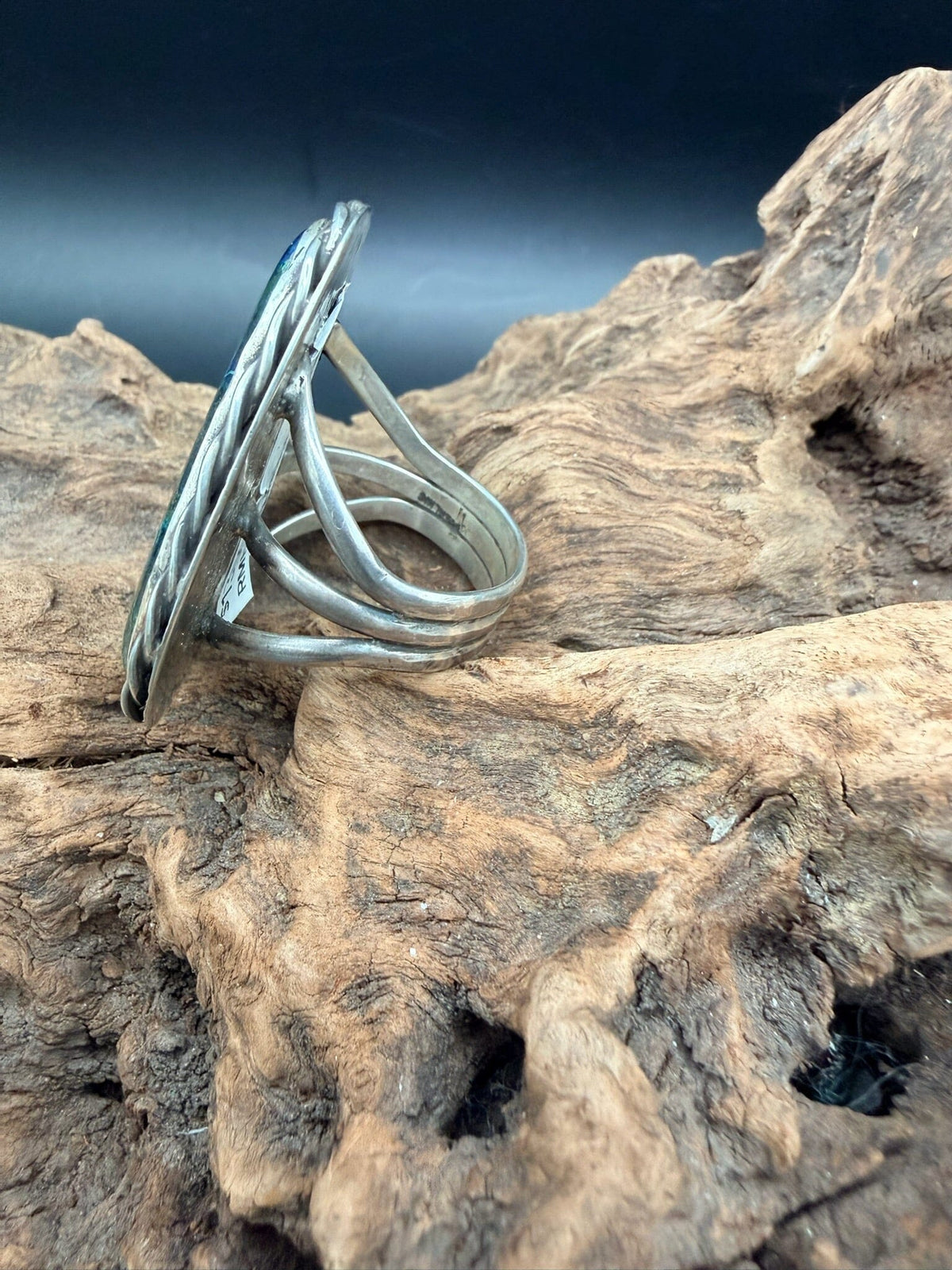Triangular Malachite/Sterling Silver Ring - RMH218