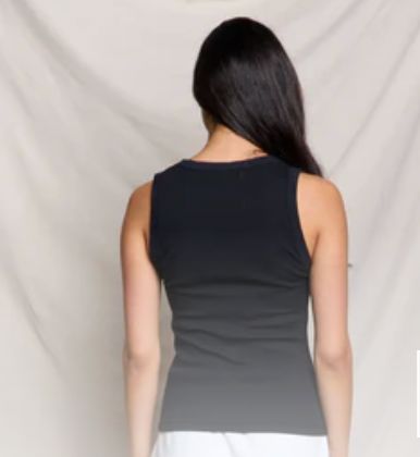 True Black Jordan Ribbed U-Neck Tank - JORTB