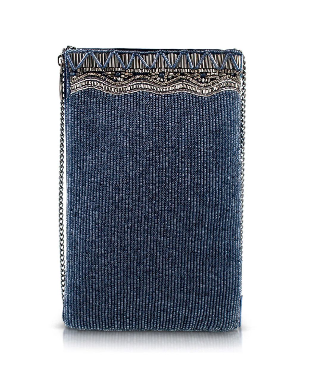 True Blue Beaded Crossbody Phone Bag - MFS002592