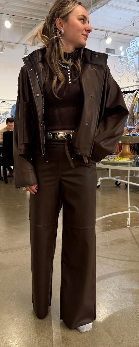 Truffle Vegan Leather Trouser - LY3688T