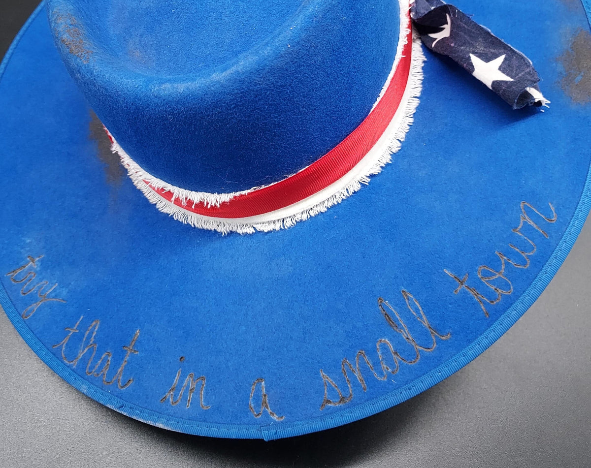 "Try That In A Small Town" Cobalt Felt Hat - HIML77 - Size L