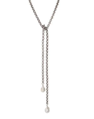 Turkish Silver Lariat W/2 Wild Pearls - GP117-01S